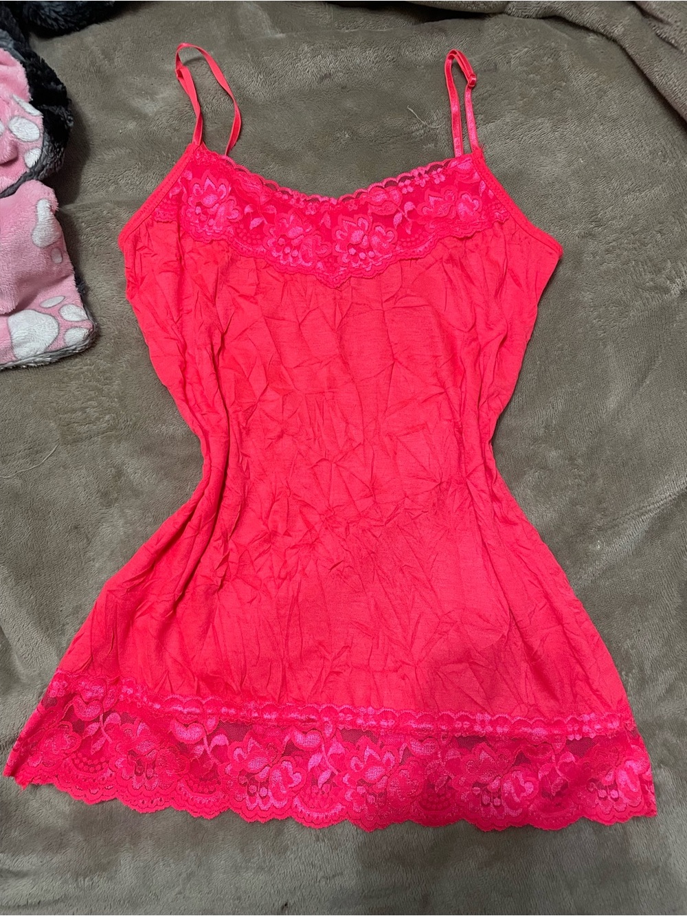 Women’s Hot Pink Lace-Trim Camisole